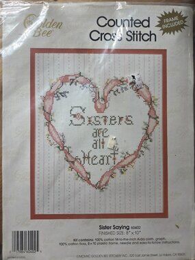 Golden Bee "Sisters Are All Heart" Counted Cross Stitch Kit (#60402)